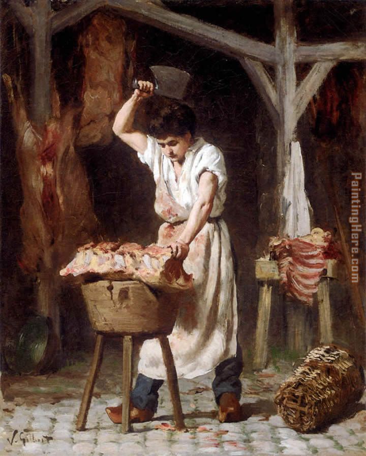 Le jeune boucher painting - Victor Gabriel Gilbert Le jeune boucher art painting